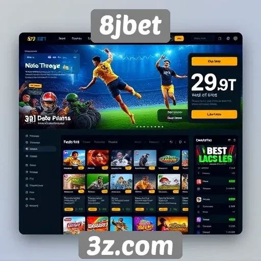 A interface do usuário no site 8jbet